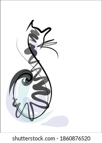 Cat image logo design vector, background.