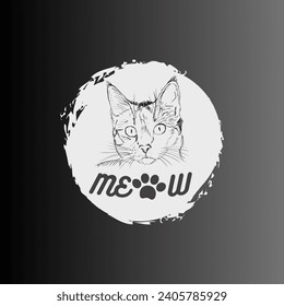 Cat image vector design for logo, t-shirt, apparel and poster design