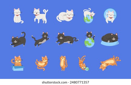Cat International Day Illustration Set