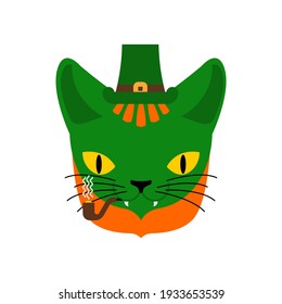 Cat Irish leprechaun. st patricks day illustration