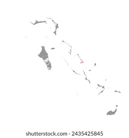 Cat Island map, administrative division of Bahamas. Vector illustration.
