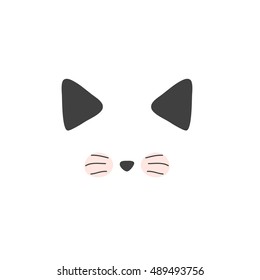 Cat, isolated of cute doodle. Cats vector sketch character handmade to Print T-shirts. Kids animals. Funny stylish muzzle isolated Pets 