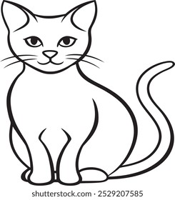 Gato isolado em fundo branco. Ilustração vetorial