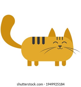 Cat isolated vector illustration cute character on white