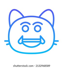 Diseño de iconos de gradiente de línea de alegría de gato
