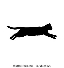 Cat jumping silhouette vector flat illustration design.