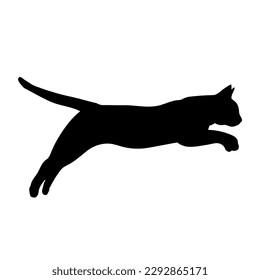 cat jumps silhouette, vector, animal, pet