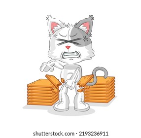 the cat karate mascot. cartoon vector