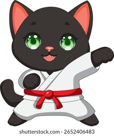 Cat Karate Mascot Fighting Costume Kitten Vector