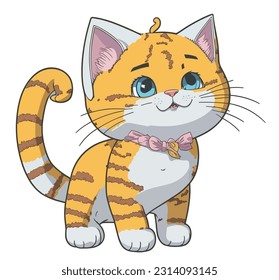 Cat kawaii character cartoon vector illustration