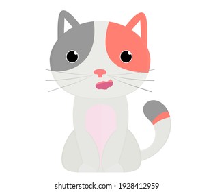 CAT kawaii cute Sit neko koneko baby animal Cartoon illustration Vector