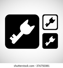 Cat key on black and white background Vector EPS10, Great for any use.