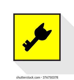 Cat key on yellow backgroun Vector EPS10, Great for any use.