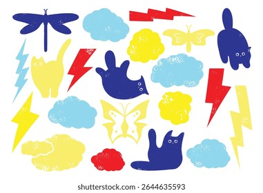 Vetor de lápis de giz de cera de criança. Fundo de flor infantil. Animada ilustração de desenho de criança. Fofo flor simples doodle arte