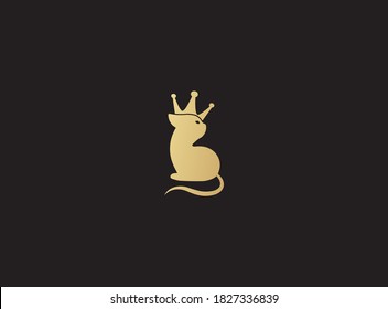 Cat king logo design . Cat icon 