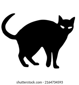 Cat kitten black and white icon silhouette