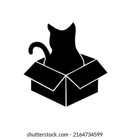 Cat kitten black and white icon silhouette