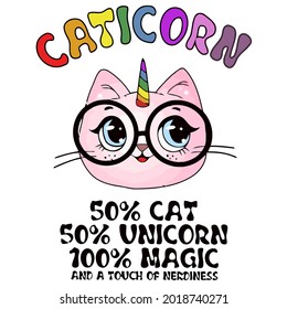 cat kitten caticorn unicorn cats kittens wo art ank art op vector design illustration print poster