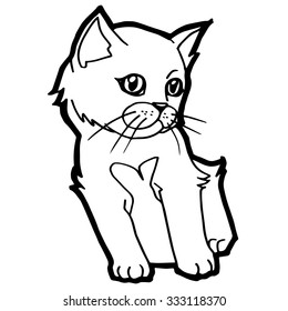 Cat and kitten Coloring Page