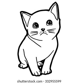 Cat and kitten Coloring Page for kid