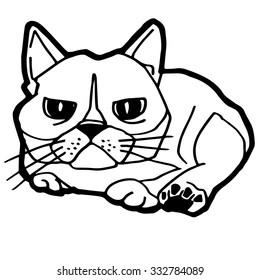 Cat and kitten Coloring Page  vector
