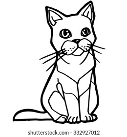 Cat and kitten Coloring Page  vector