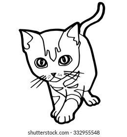 Cat and kitten Coloring Page  vector