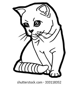 Cat and kitten Coloring Page  vector