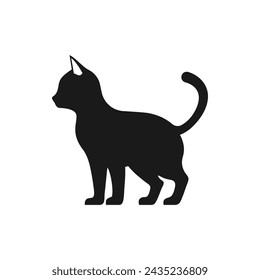 Cat, kitten icon flat style isolated on white background. Vector illustration