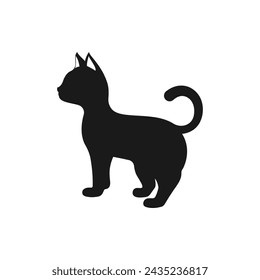 Cat, kitten icon flat style isolated on white background. Vector illustration