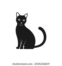 Cat, kitten icon flat style isolated on white background. Vector illustration