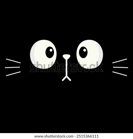 Cat kitten kitty square face head icon. Cute cartoon funny baby character. Kawaii animal. Kids print for poster, t-shirt cloth, sticker. Love card. Childish style. Flat design. Black background Vector