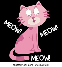 cat kitten meow domestic eye lady pet animal wo knotted art best art art vector design illustration print poster