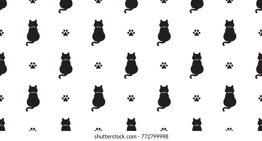 Cat Kitten Cat Paw Foot Print Seamless Pattern Wallpaper Background
