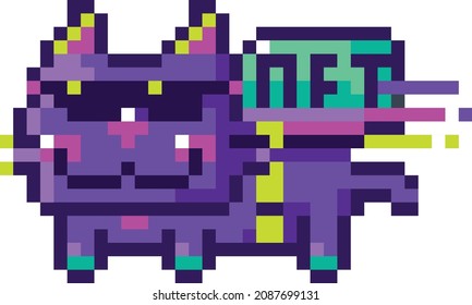 Cat or Kitten in Pixel Vector Design