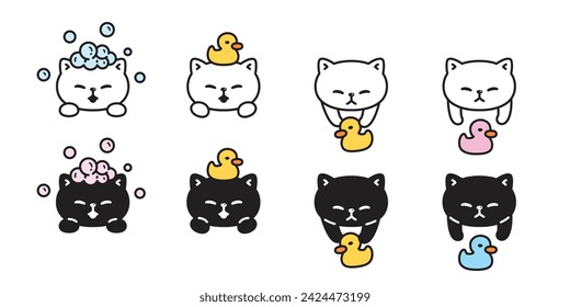 cat kitten soap bubble cartoon character illustration doodle
