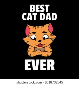 cat kitten sweet funny maine coon dad papa wo art best vector design illustration print poster