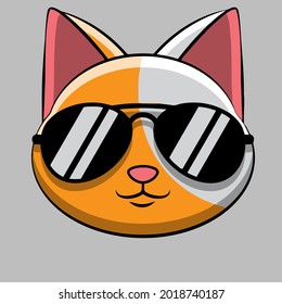cat kitten sweet funny sunglasses wo design vector illustration for use in design and print poster canvas