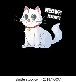 cat kitten white meow bengal cat mom longsleeve best design vector illustration for use in design and print poster canvas