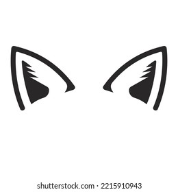 Cat kitty ear icon on a white background. Vector illustration