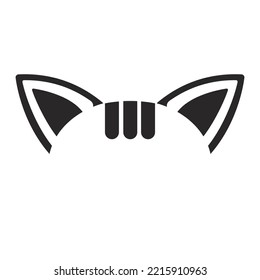 Cat kitty ear icon on a white background. Vector illustration