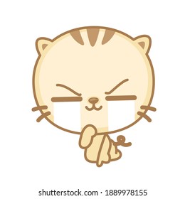 Cat or Kitty feel sorry, valantine, Vector Illustration