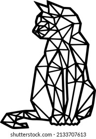 Cat Kitty geomentric pattern sitting 