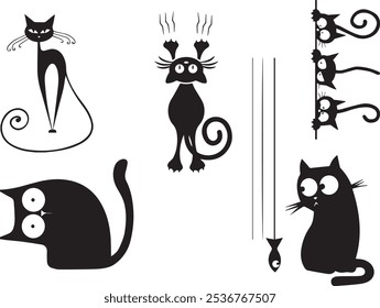 cat kitty kitten icons animal symbols silhouette