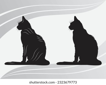 Cat, Kitty, Cat Silhouette, Cat Eps Bundle, Black Cat Eps, Pet Clipart