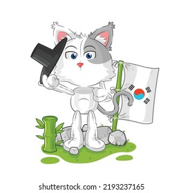 the cat korean character. cartoon mascot vector