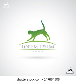 Cat label - vector illustration