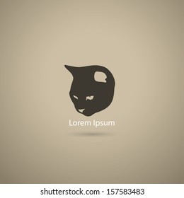 Cat label - vector illustration