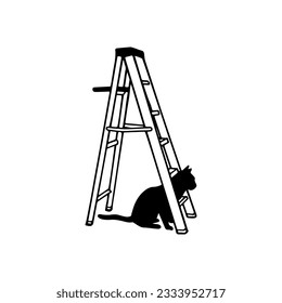 ilustración vectorial de gatos y escaleras