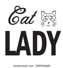 Cat Lady Design Svg Eps Stock Vector (Royalty Free) 2090966689 ...